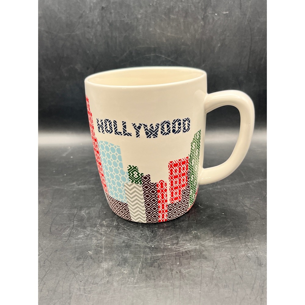 Target Hollywood‎ Skyline Geometric Ceramic Coffee Mug Cream Multicolor 14 oz